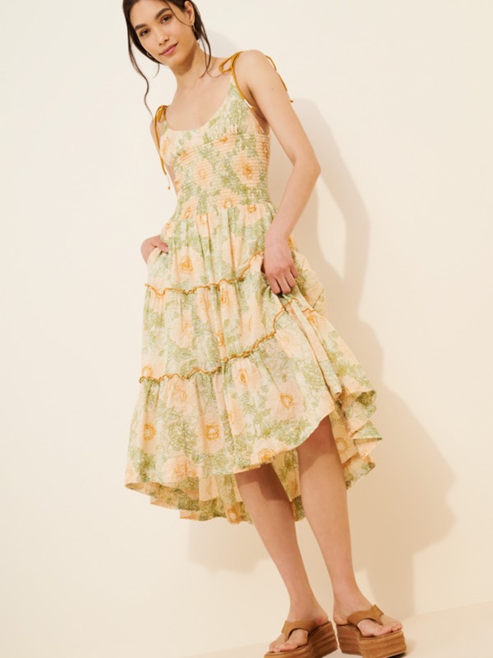 𝓯𝓹 Free People ~ Adriel Floral Midi Dress - Picture 12 of 16